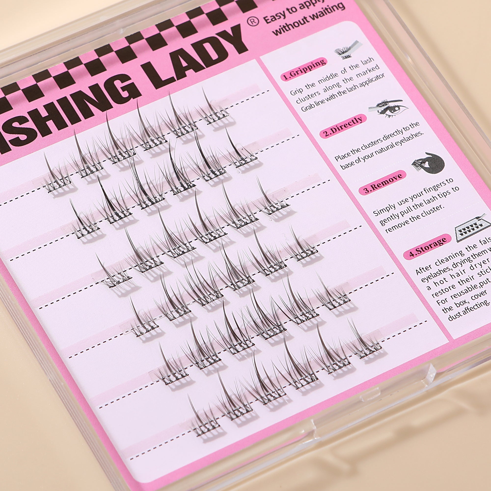 QY-8 “Sunflower” Natural Spiky Wispy Lash Clusters (9–12mm, C Curl)