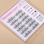 QY-20 Cat Paw Natural Wispy Cluster Lashes, Pre-Bonded One-Step, C Curl, 9–12mm