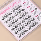 QY-22 “Little Flower Curl” Natural Wispy Lash Clusters, Pre-Glued No-Glue Needed, C Curl 9–12mm