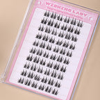 QY-3A Large-Capacity Double-Spike Cluster Lashes | Defined Wispy Volume | C Curl | 9–12mm