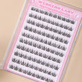 QY-19A Upgraded Large Capacity 3D Curl Wispy Cluster Lashes, Mixed 9–12mm, Natural Lifted Look